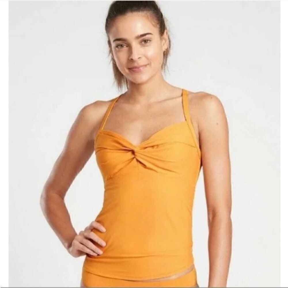 NWOT Athleta Twist Up Abyssinian Yellow Tankini Top Swimsuit! ☀️